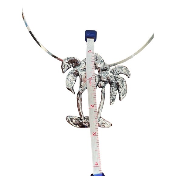 NWT .999 Sterling Silver Palm Tree Island Beach Charm Slide Pendant - Picture 6 of 7